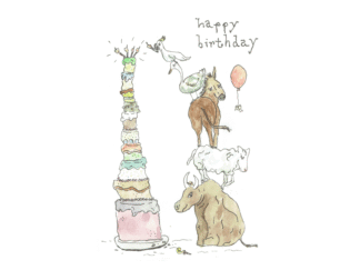 Happy Birthday Animal Tower Card